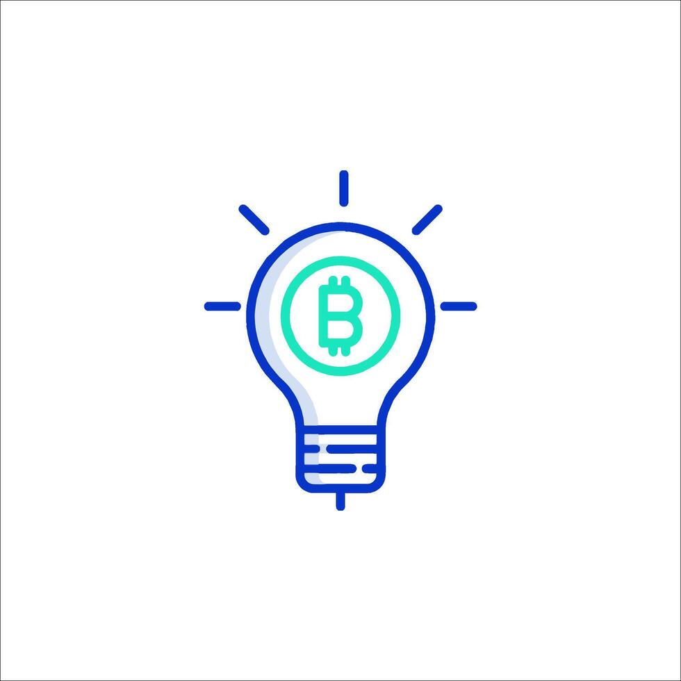 Bitcoin light bulb icon vector
