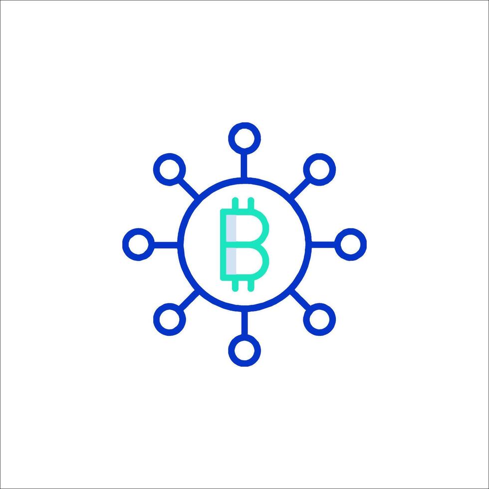 Bitcoin icon with a circle around it vector
