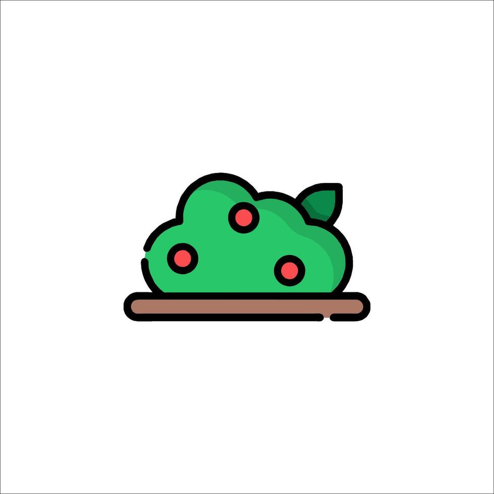 A green apple on a plate icon vector