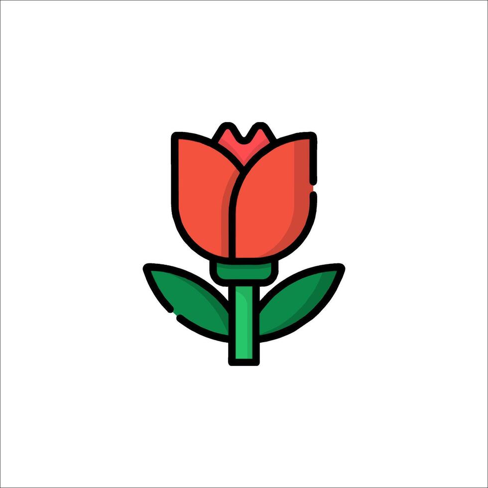 A red tulip flower icon on a white background vector