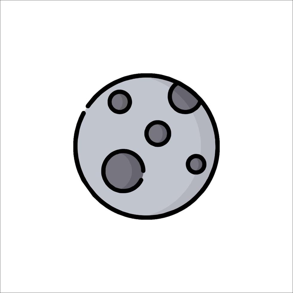 A cartoon moon with black spots on it vector