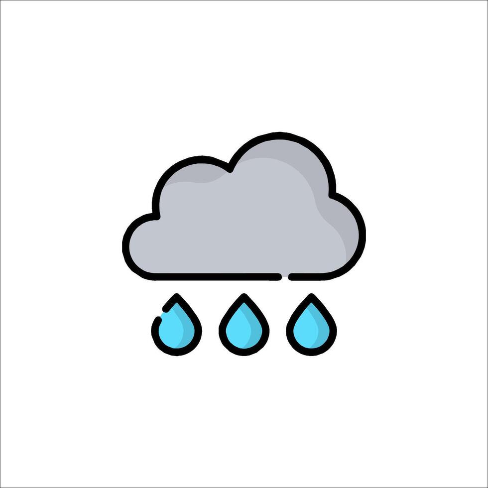 Rainy weather icon illustration vector