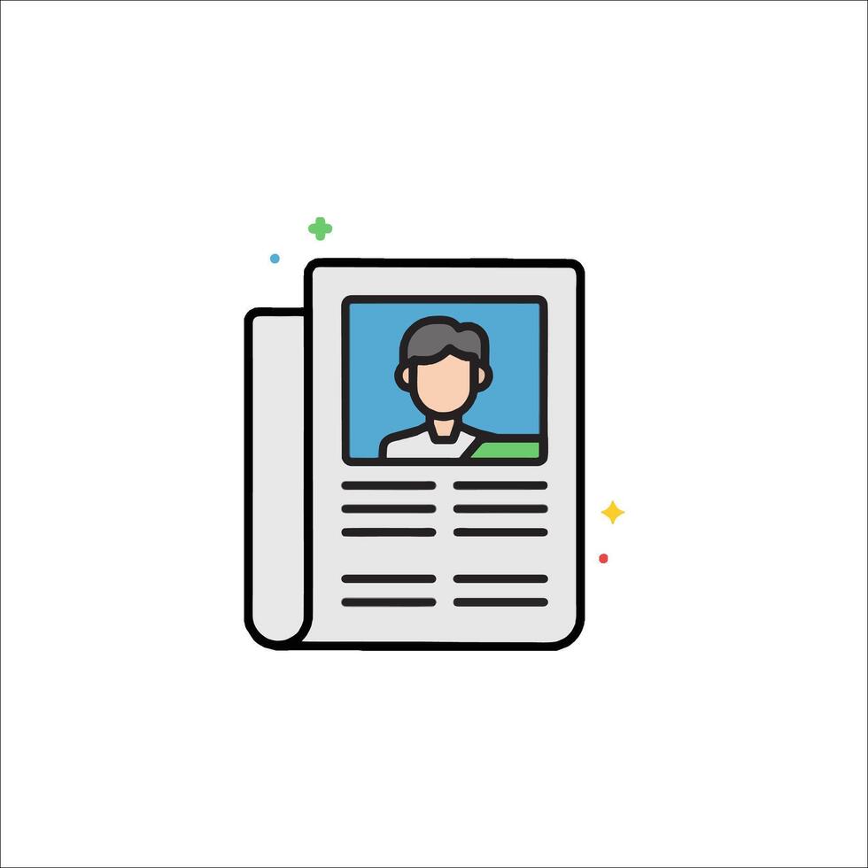 A newspaper with a person on the cover vector