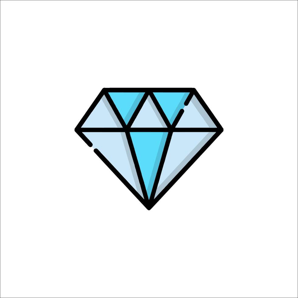 A diamond icon in a line style vector
