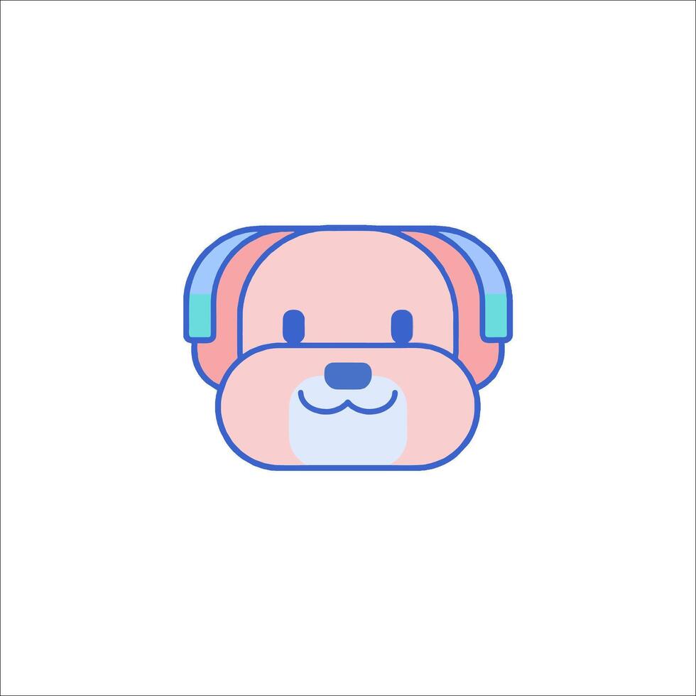 A dog with headphones on its head vector