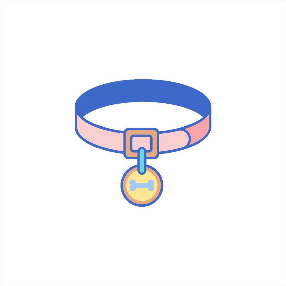 A dog collar with a bone on it vector