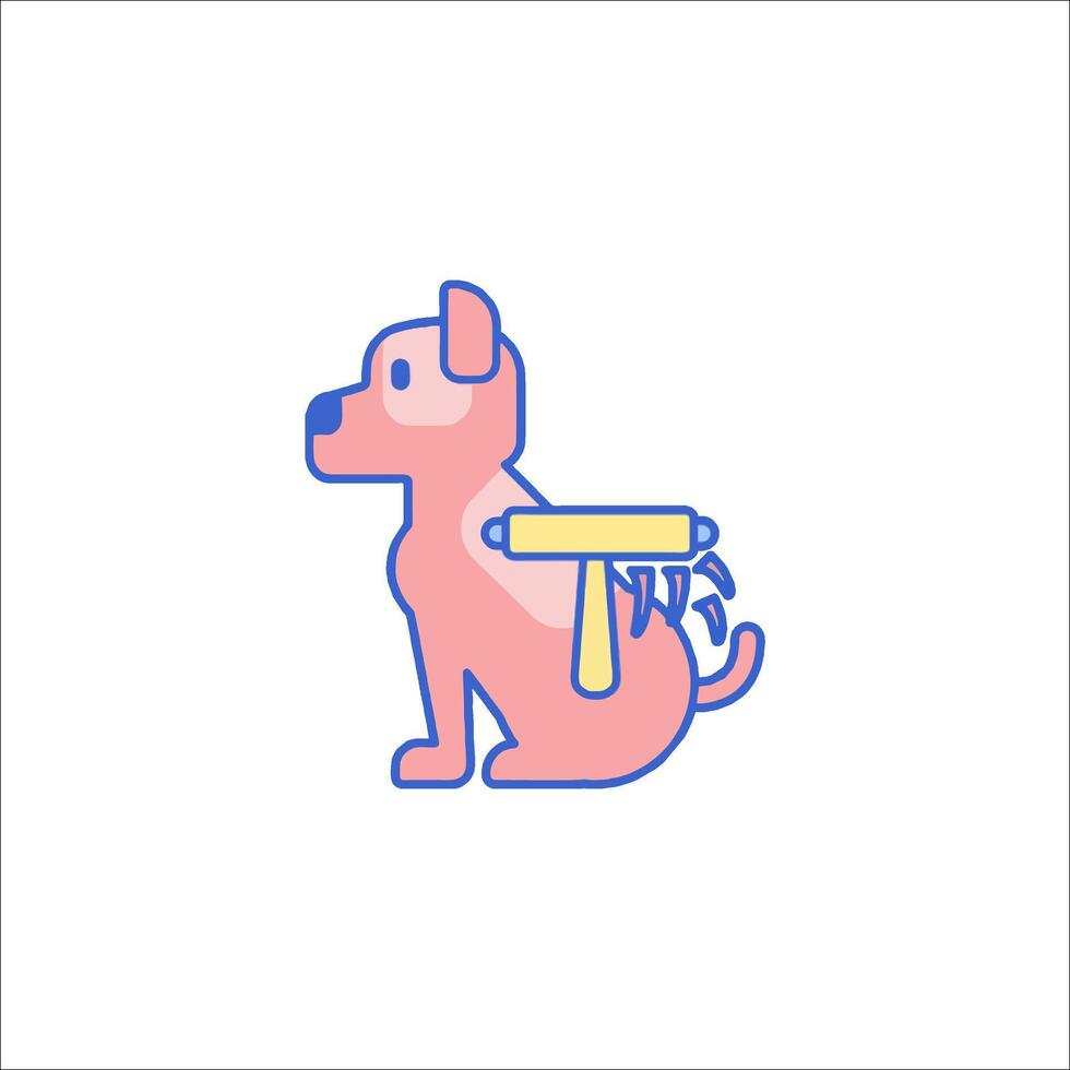 A dog with a paintbrush on its back vector