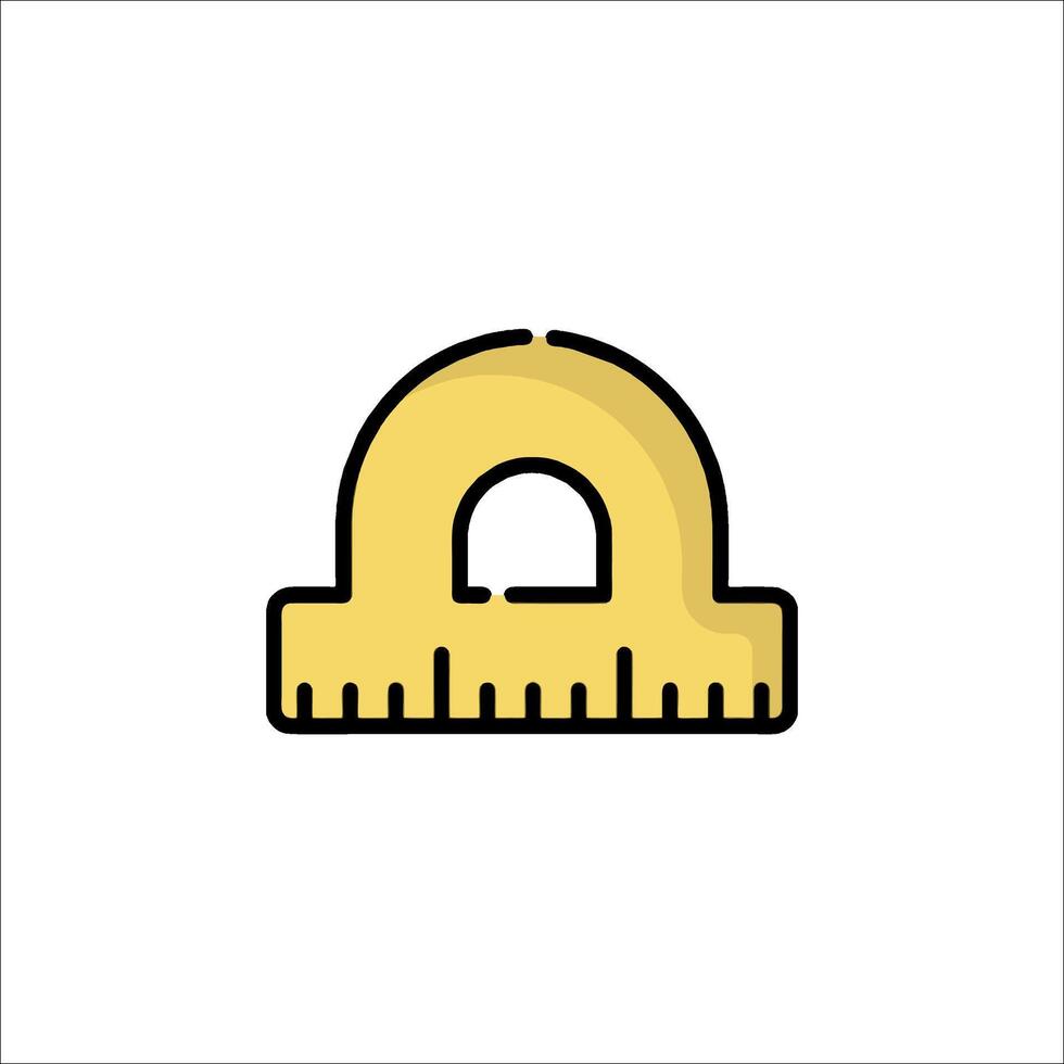 A yellow ruler icon on a white background vector