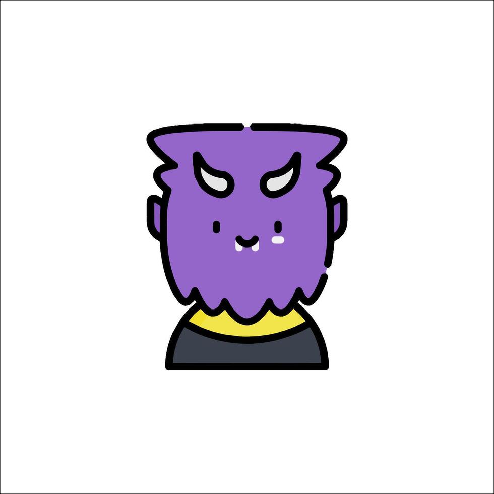 A purple monster with a yellow face vector