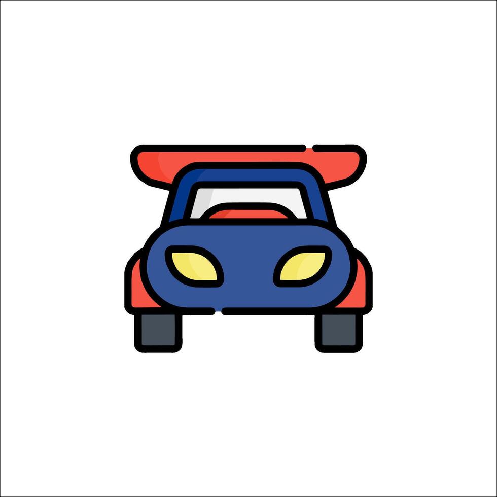 A car icon with a red and blue top vector