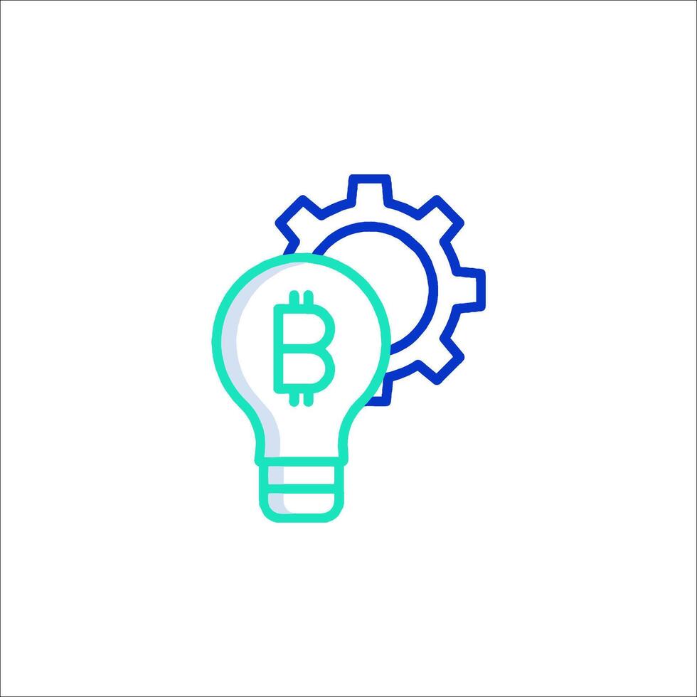 Bitcoin light bulb icon vector