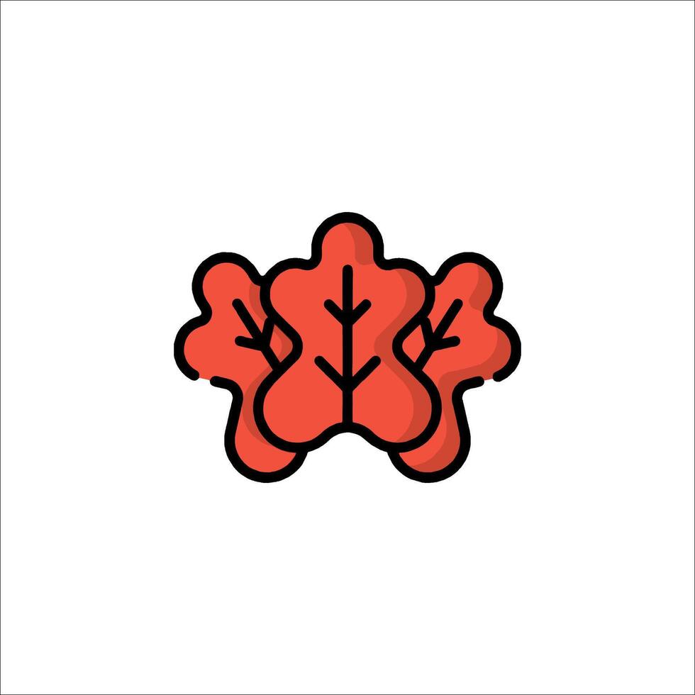 A red maple leaf icon on a white background vector