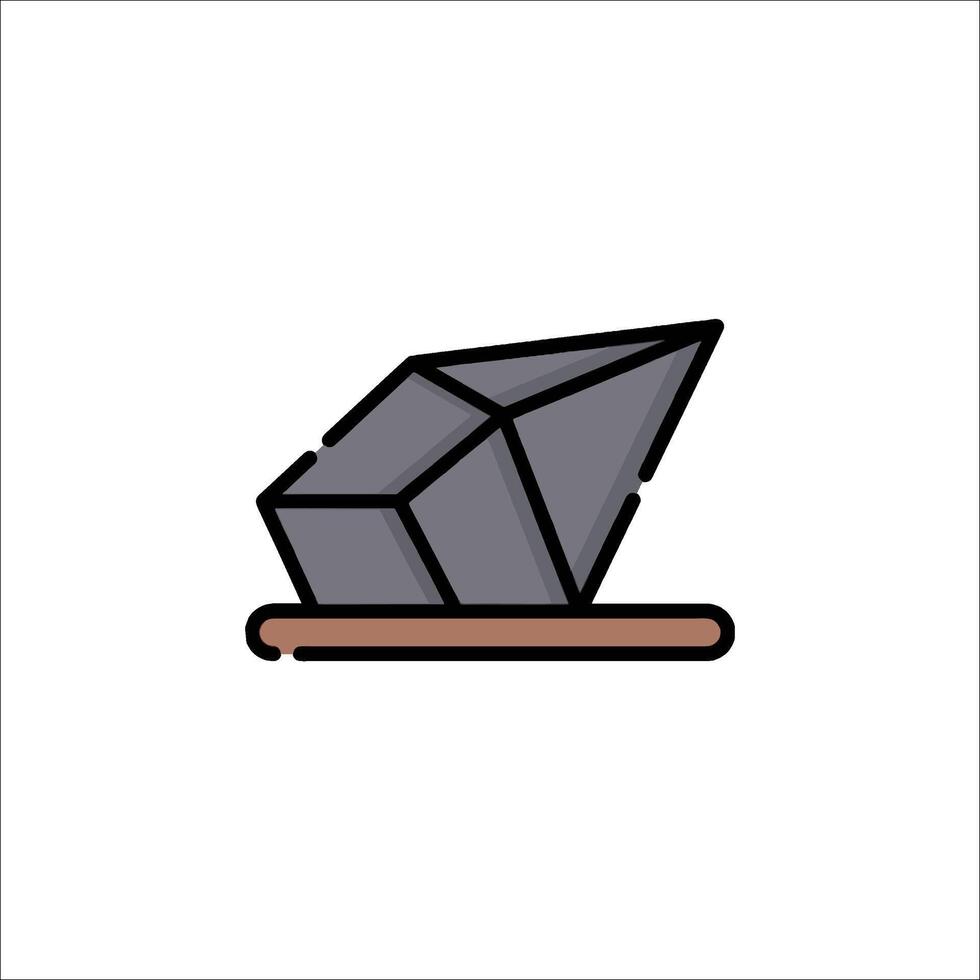 A black cube on a wooden table vector