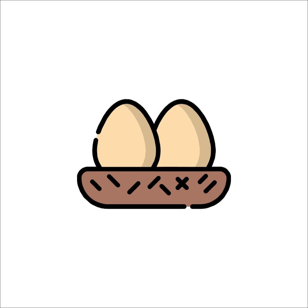 Two eggs in a basket icon vector