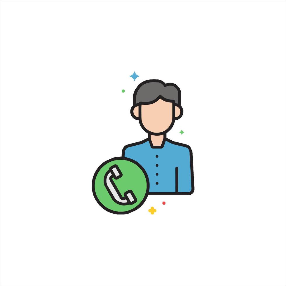 A man holding a phone icon with a phone icon vector
