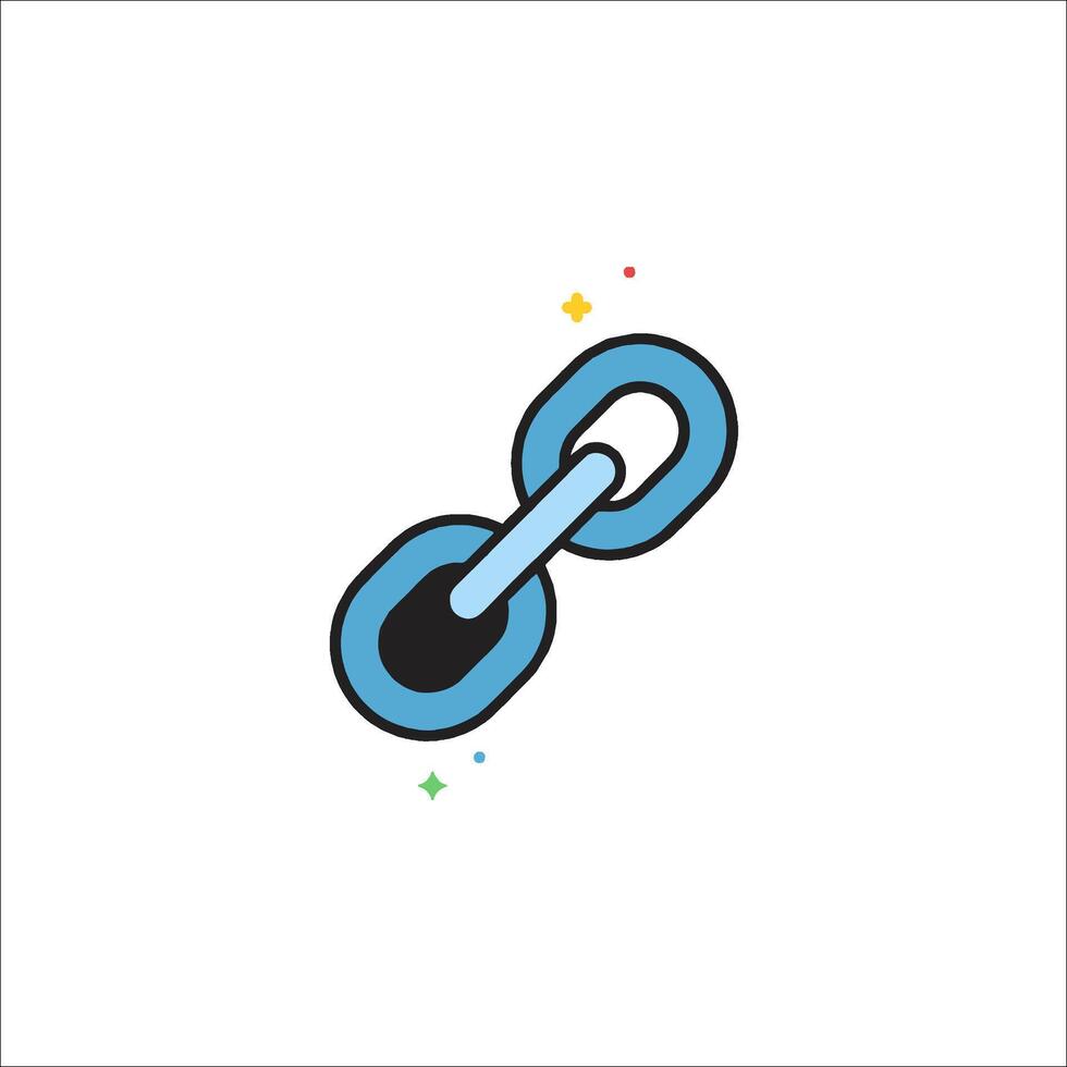 A link icon with a chain and a star vector