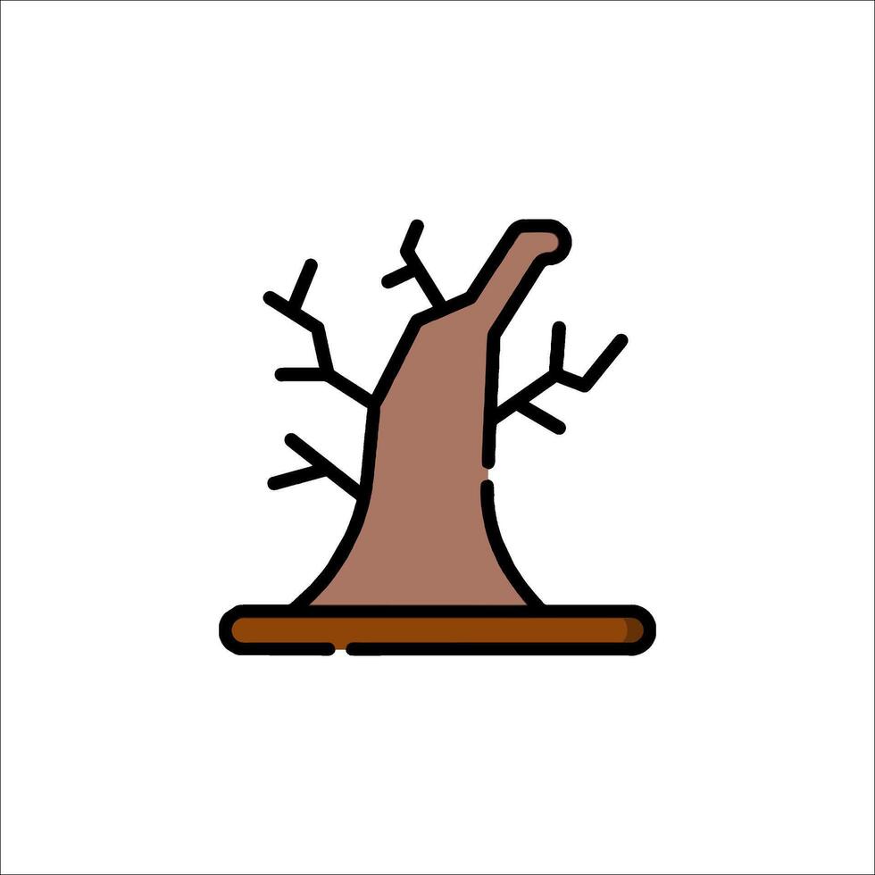 A witch hat on top of a tree icon vector
