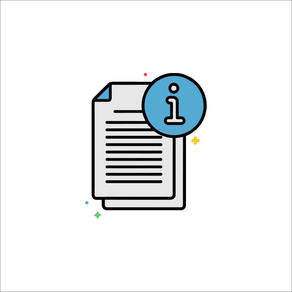 A document with a star icon and a circle vector