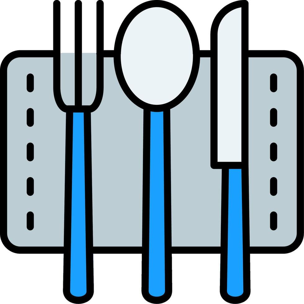 Cutlery Line Filled Icon vector