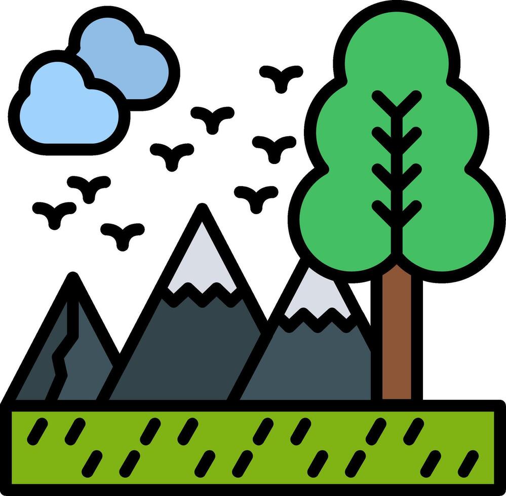 Adventure Line Filled Icon vector