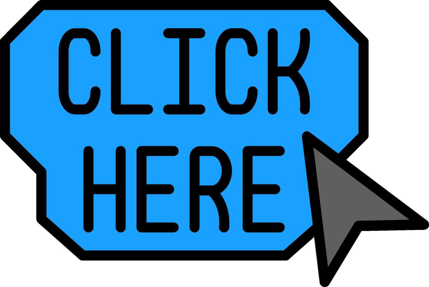 Click Here Line Filled Icon vector