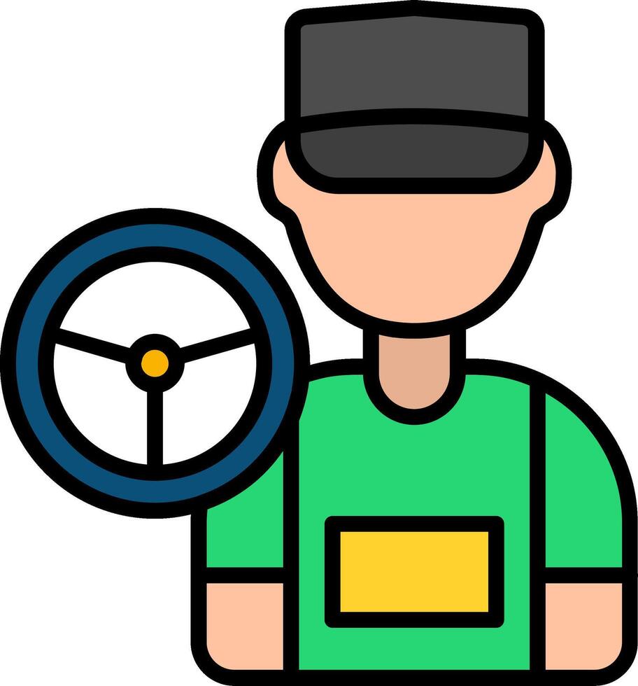 Driver Line Filled Icon vector