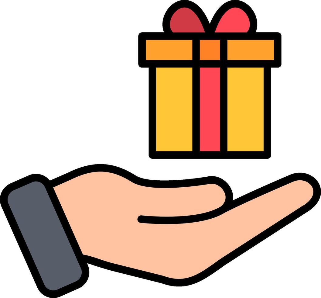 Gift Line Filled Icon vector