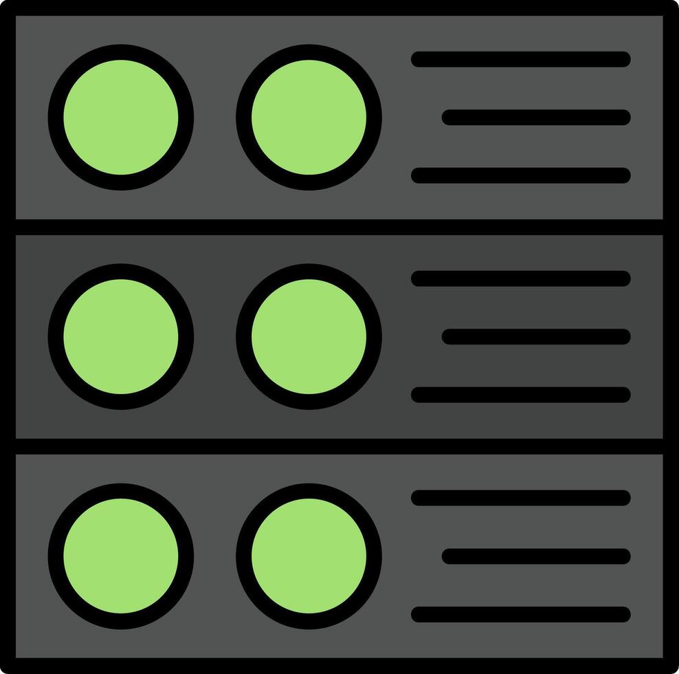 Server Line Filled Icon vector