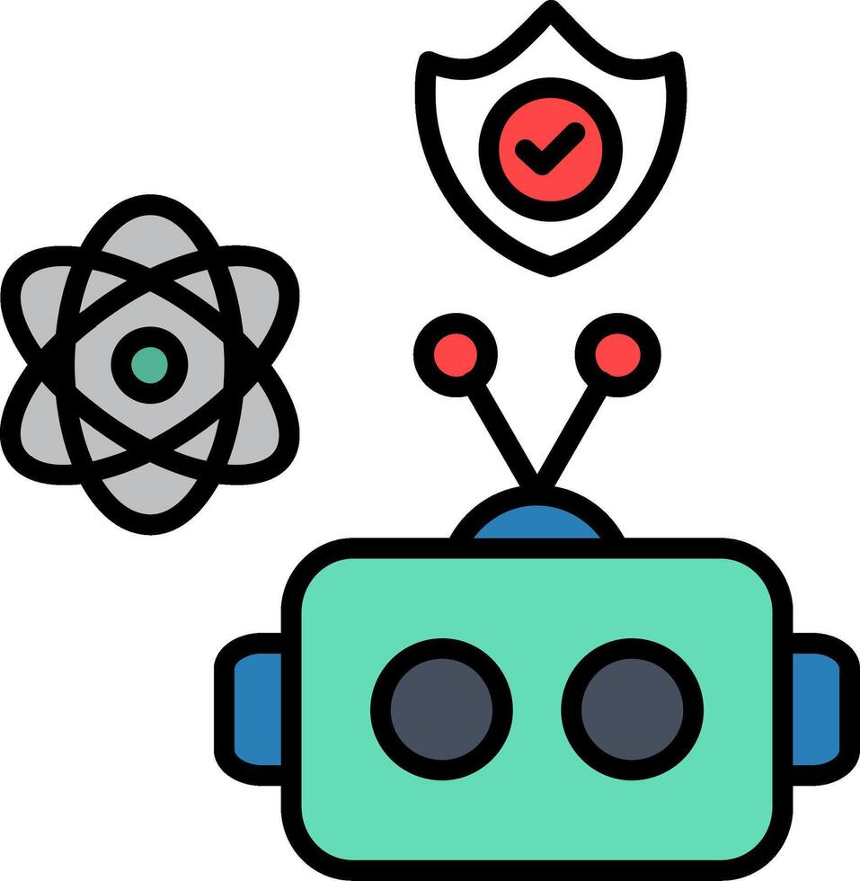 Robot Line Filled Icon vector