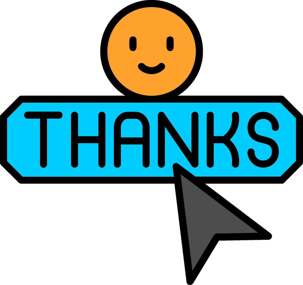 Thanks Line Filled Icon vector