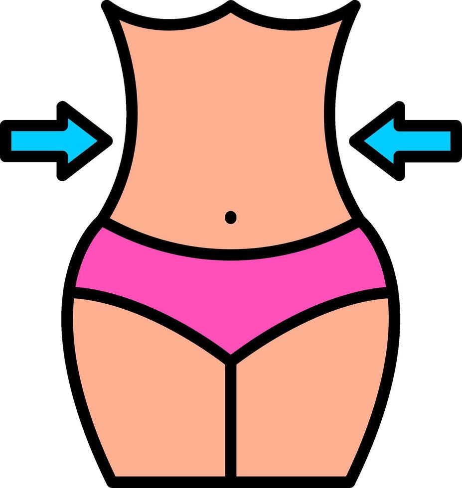 Weight Loss Line Filled Icon vector