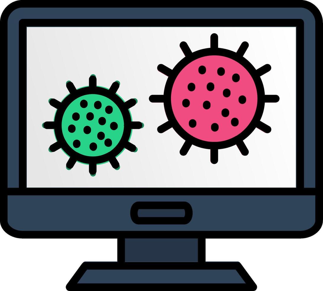 Bacteria Line Filled Icon vector