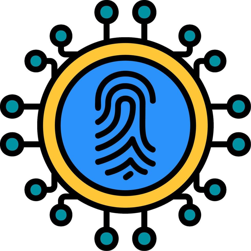 Biometrics Line Filled Icon vector