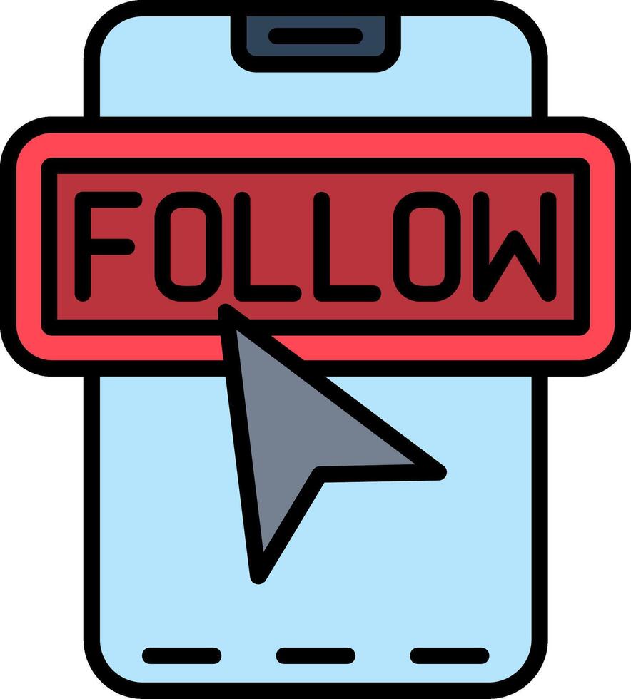 Follow Line Filled Icon vector