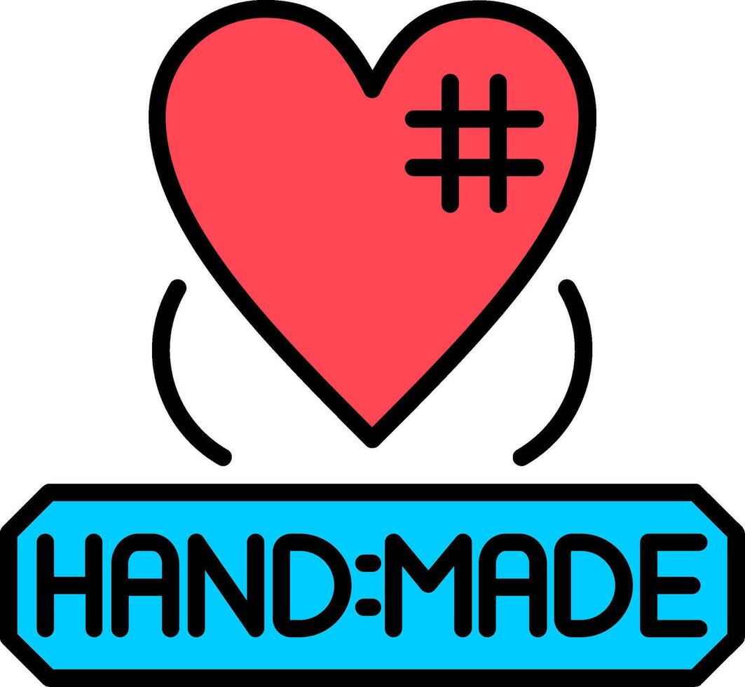 Handmade Line Filled Icon vector