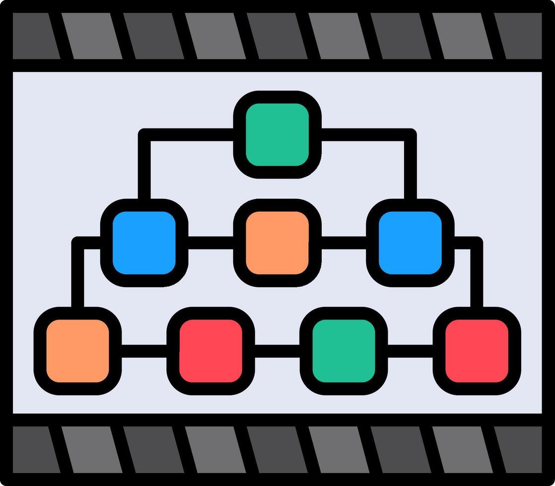Hierarchy Structure Line Filled Icon vector