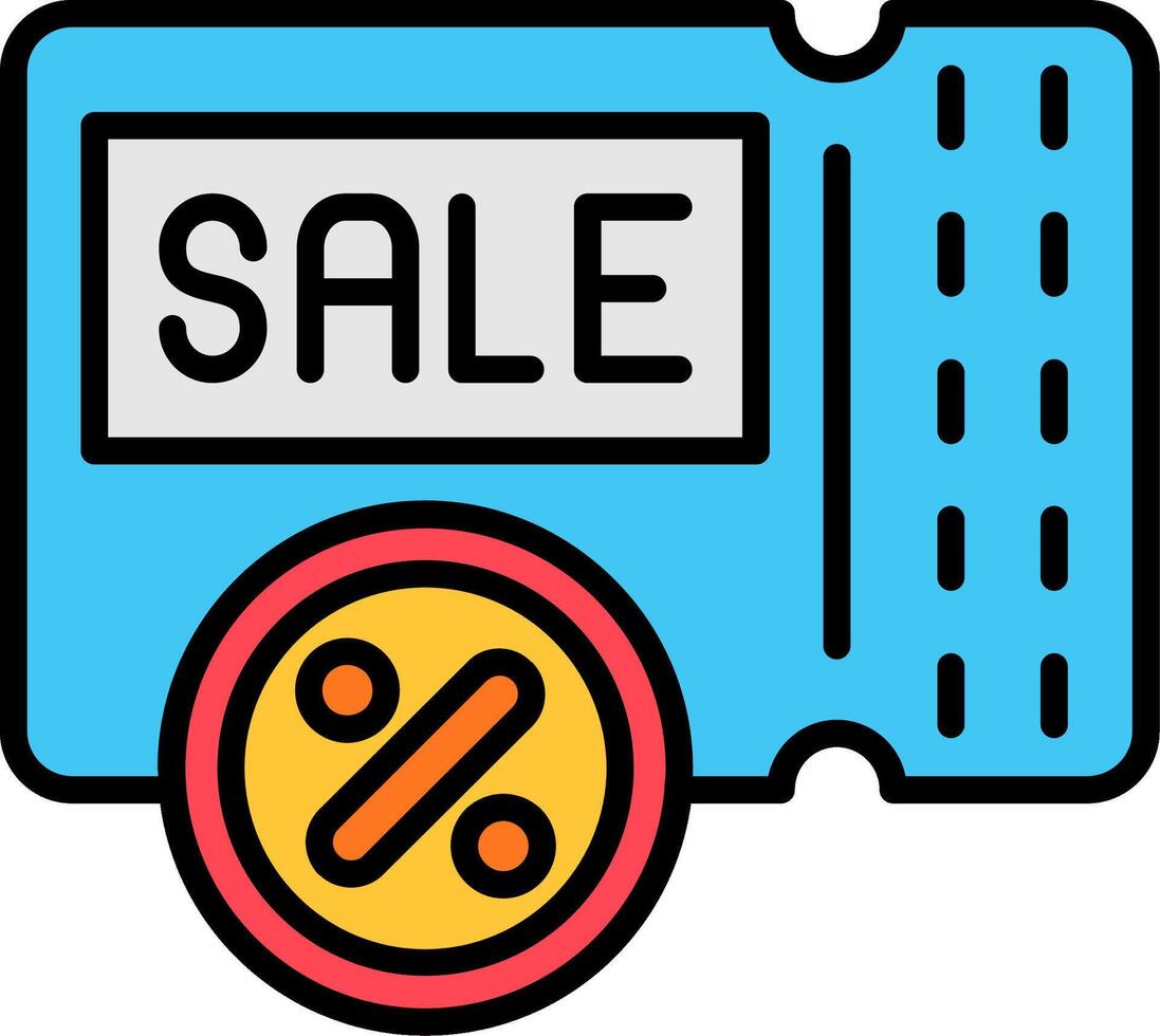 Voucher Line Filled Icon vector