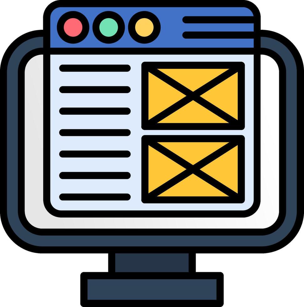Web Design Line Filled Icon vector