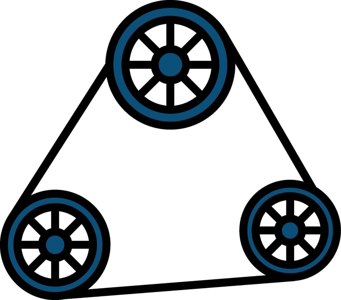 Belt Drive Kit Line Filled Icon vector