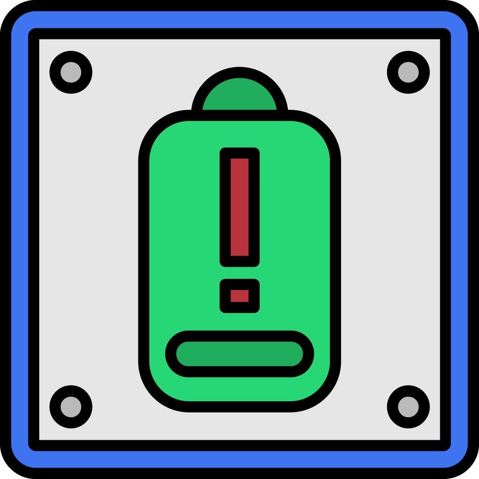 Battery Line Filled Icon vector