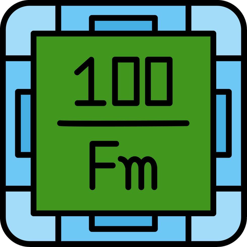 Fermium Line Filled Icon vector