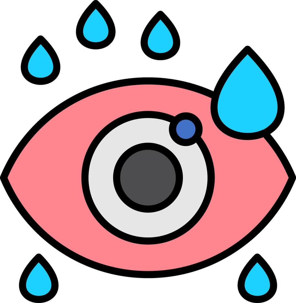 Eye Drop Line Filled Icon vector