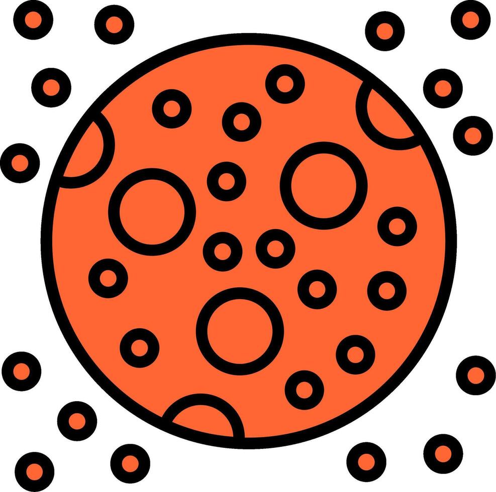 Moon Line Filled Icon vector
