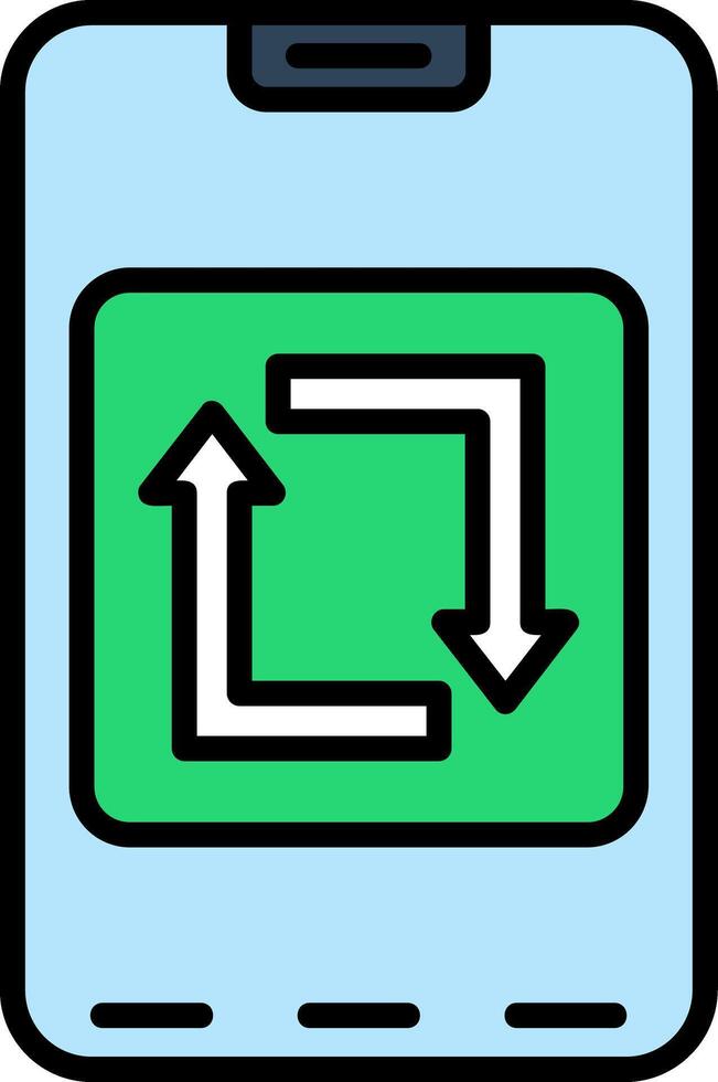 Repost Line Filled Icon vector
