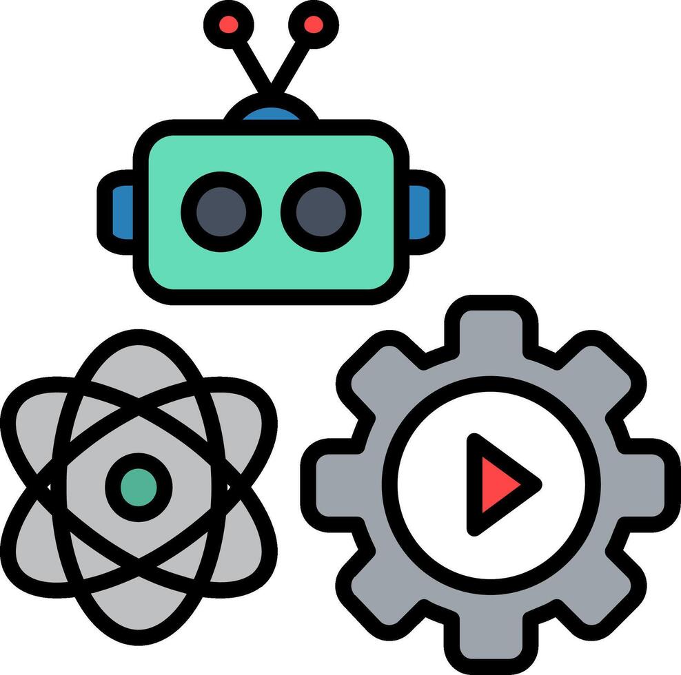 Automation Line Filled Icon vector