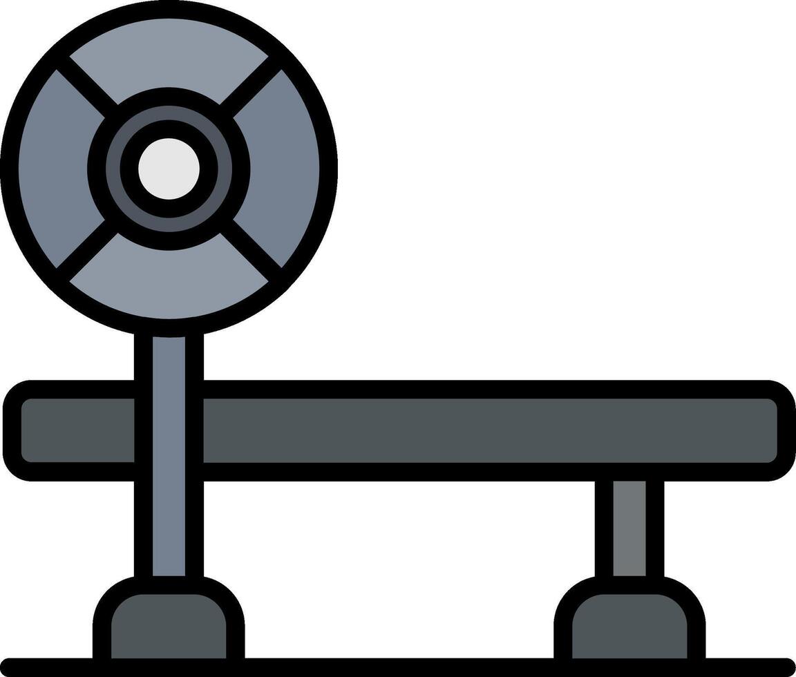 Bench Line Filled Icon vector