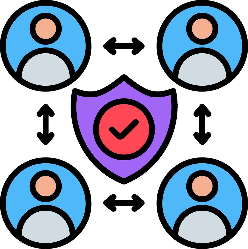 Cooperation Line Filled Icon vector