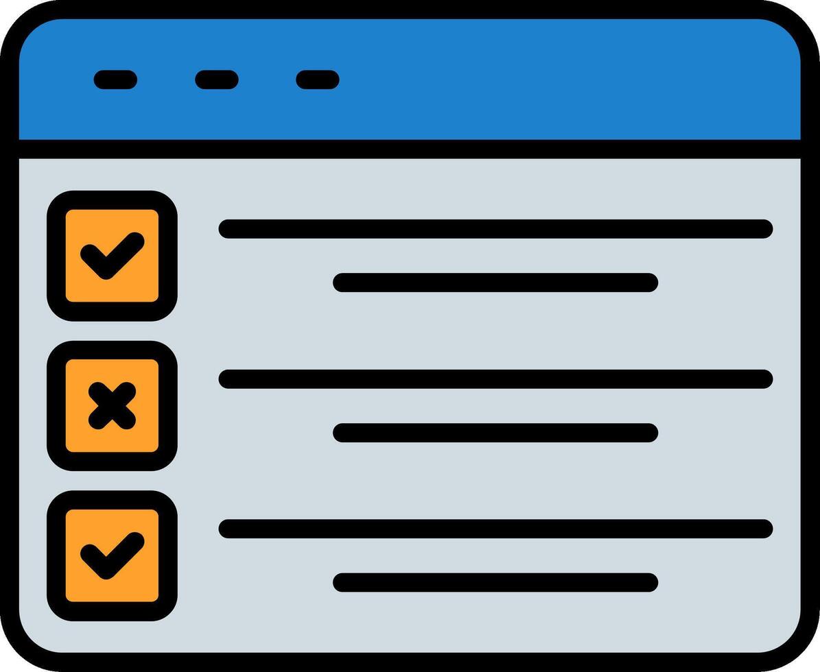 Exam Line Filled Icon vector