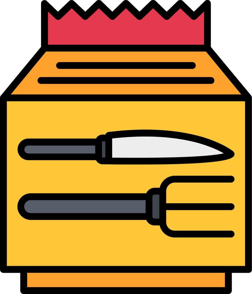 Food Pack Line Filled Icon vector