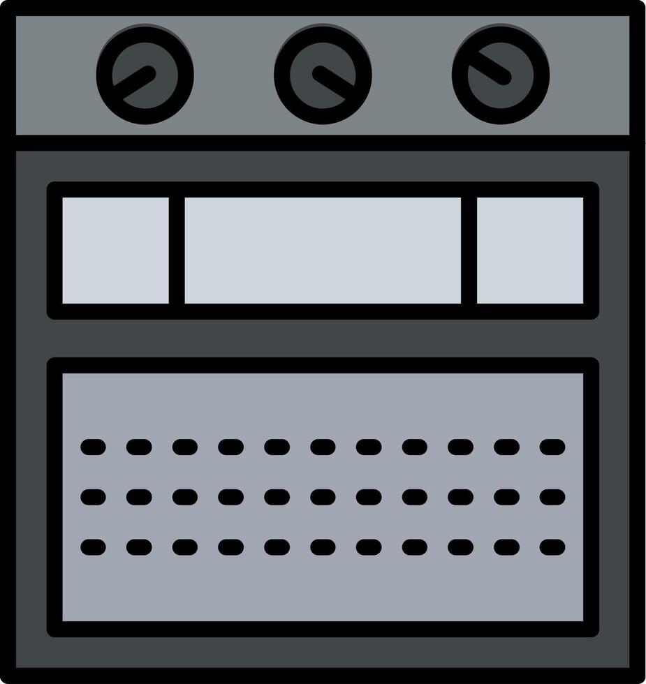 Oven Line Filled Icon vector